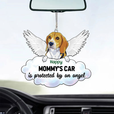 89Customized This car is protected by an angel Angel Dog Dog Memorial Car Ornament