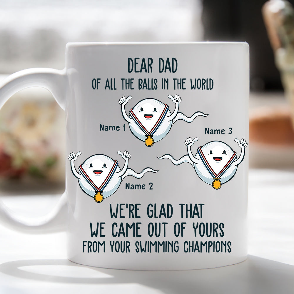 89Customized Dad's swimming champion personalized mug