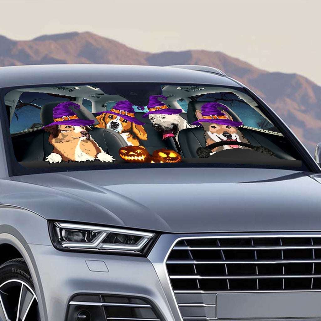 89Customized Halloween Dogs Personalized Car Sun Shade