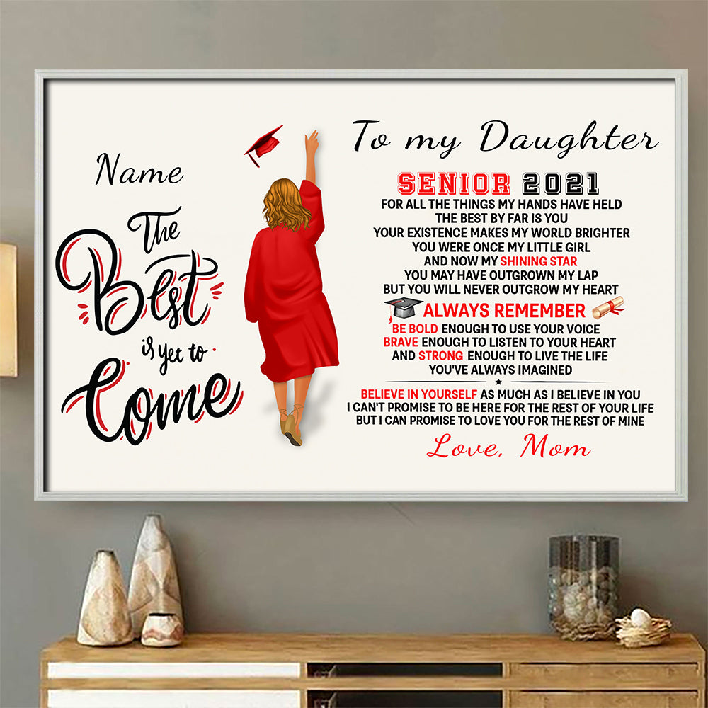 89Customized to my daughter senior 2021 graduation personalized horizontal poster - girl version