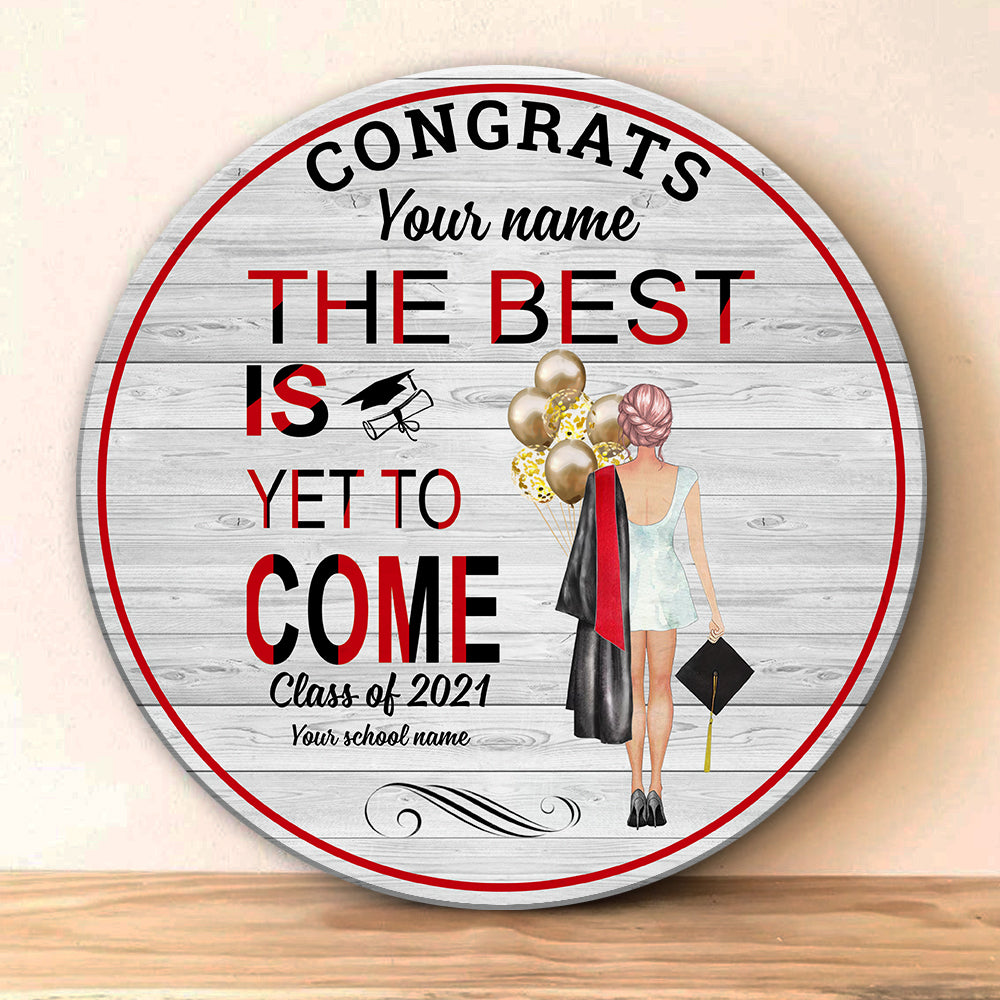 89Customized Personalized Wood Sign Congrats Senior Girl Balloon