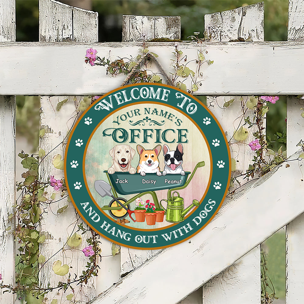 89Customized Personalized Wood Sign Gardening My Office Hang Out With My Dogs