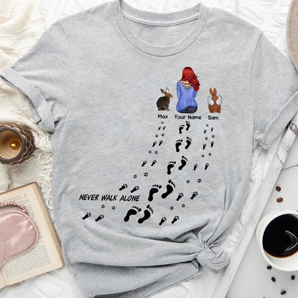 89Customized Never walk alone Rabbit Lovers Personalized Shirt