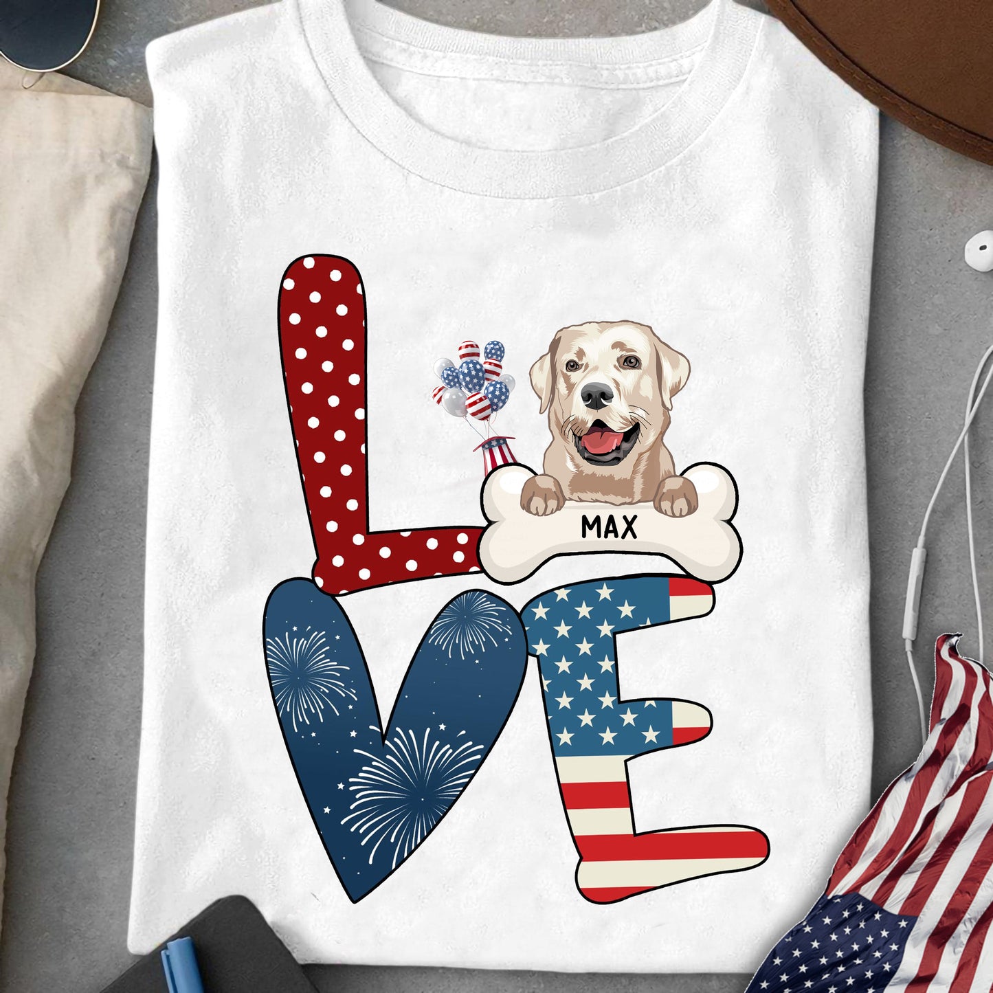 89Customized American Flag Dog Personalized Shirt
