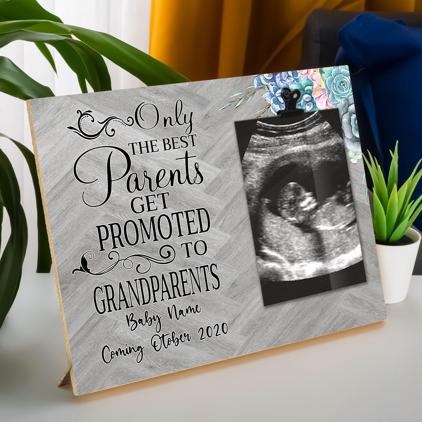 89Customized Only the best parents get promoted to granparents personalized photo clip frame