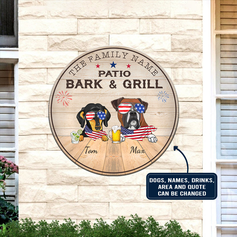 89Customized Independence Day 4th of July BBQ Personalized Wood Sign