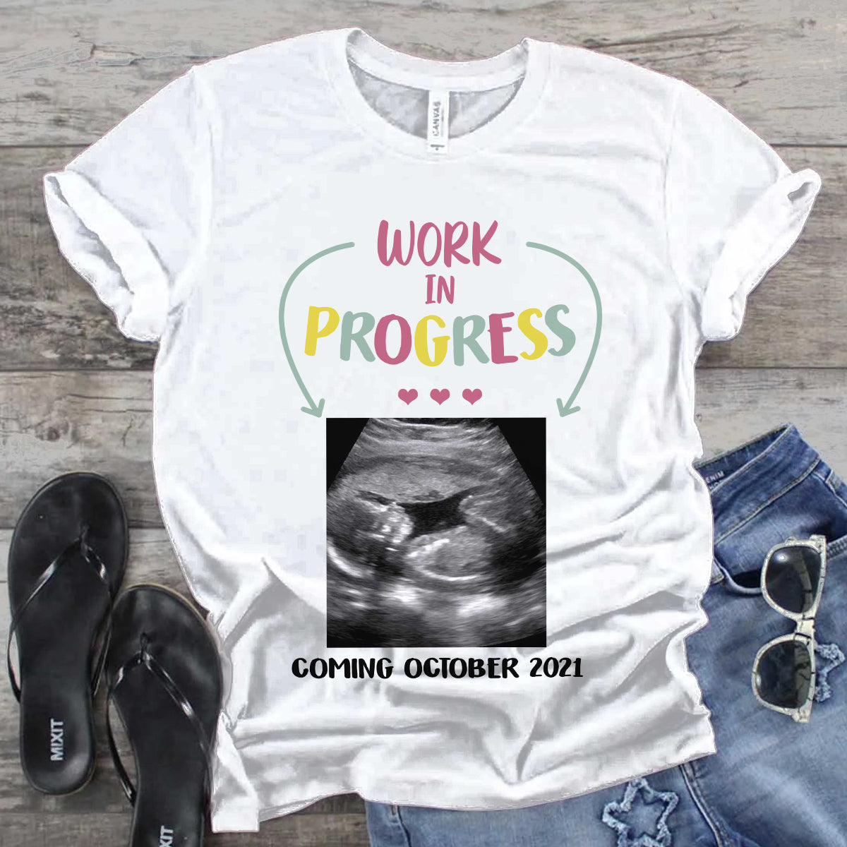 89Customized Work in progress ultrasound personalized shirt