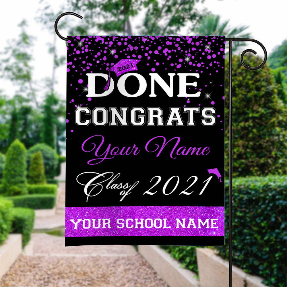 89Customized Personalized Flag Done Congrats Graduation