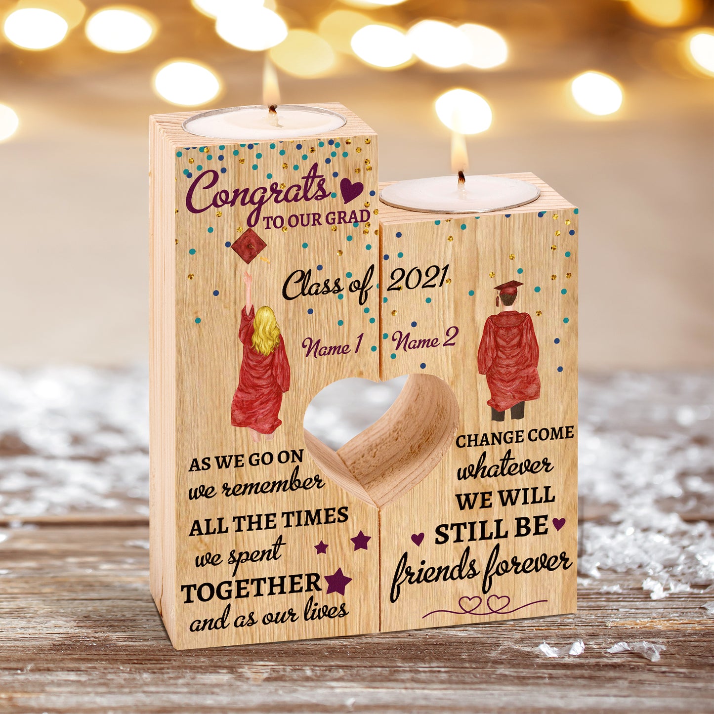 89Customized Personalized Candle Holder As We Go On Boy Girl Bestie Graduation