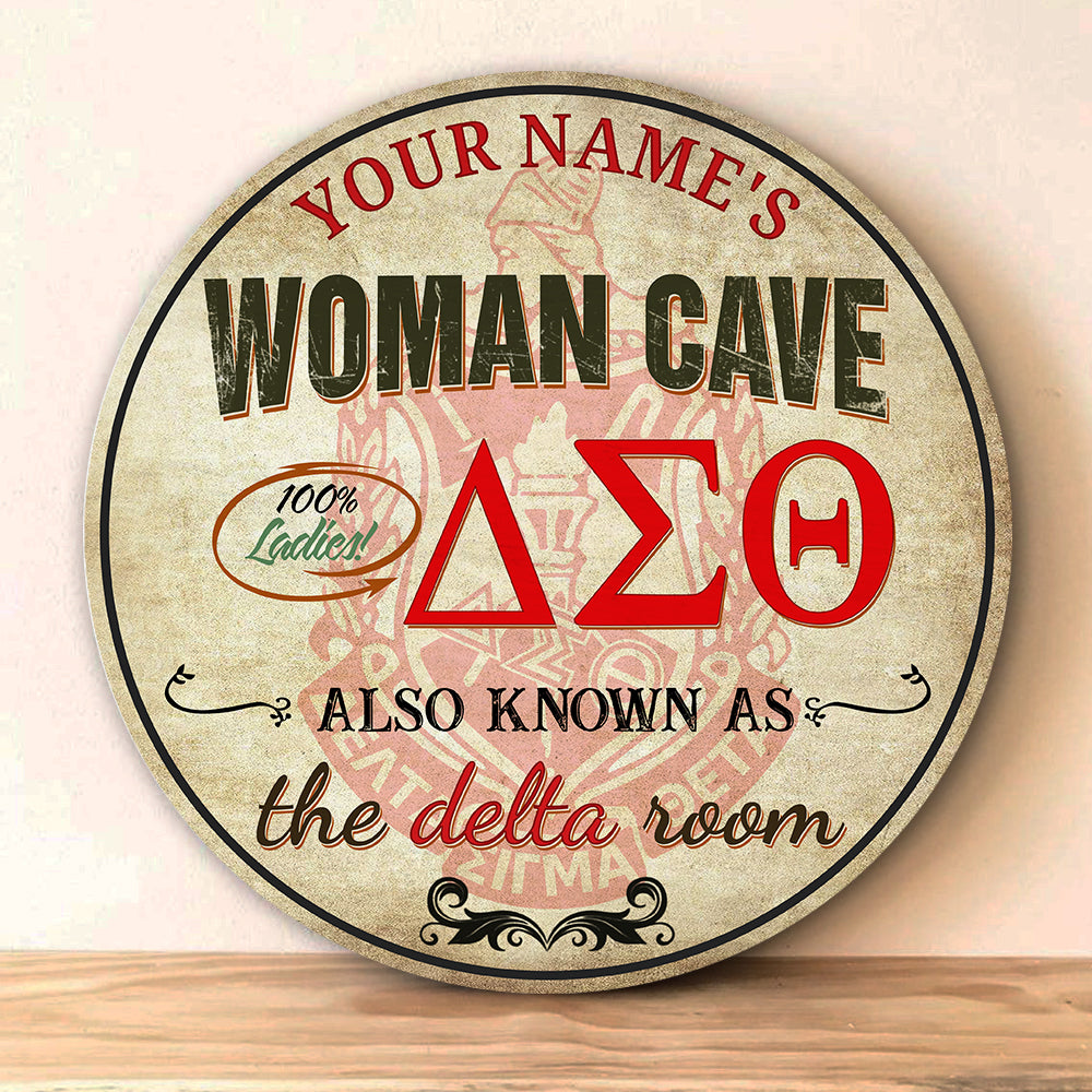 89Customized Delta Sigma Theta woman cave personalized wood sign