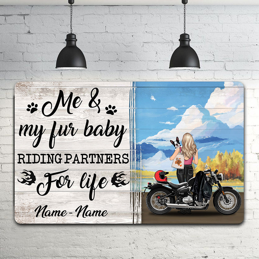 89Customized dog and motorcycle riding partners for life Customized Pallet Sign