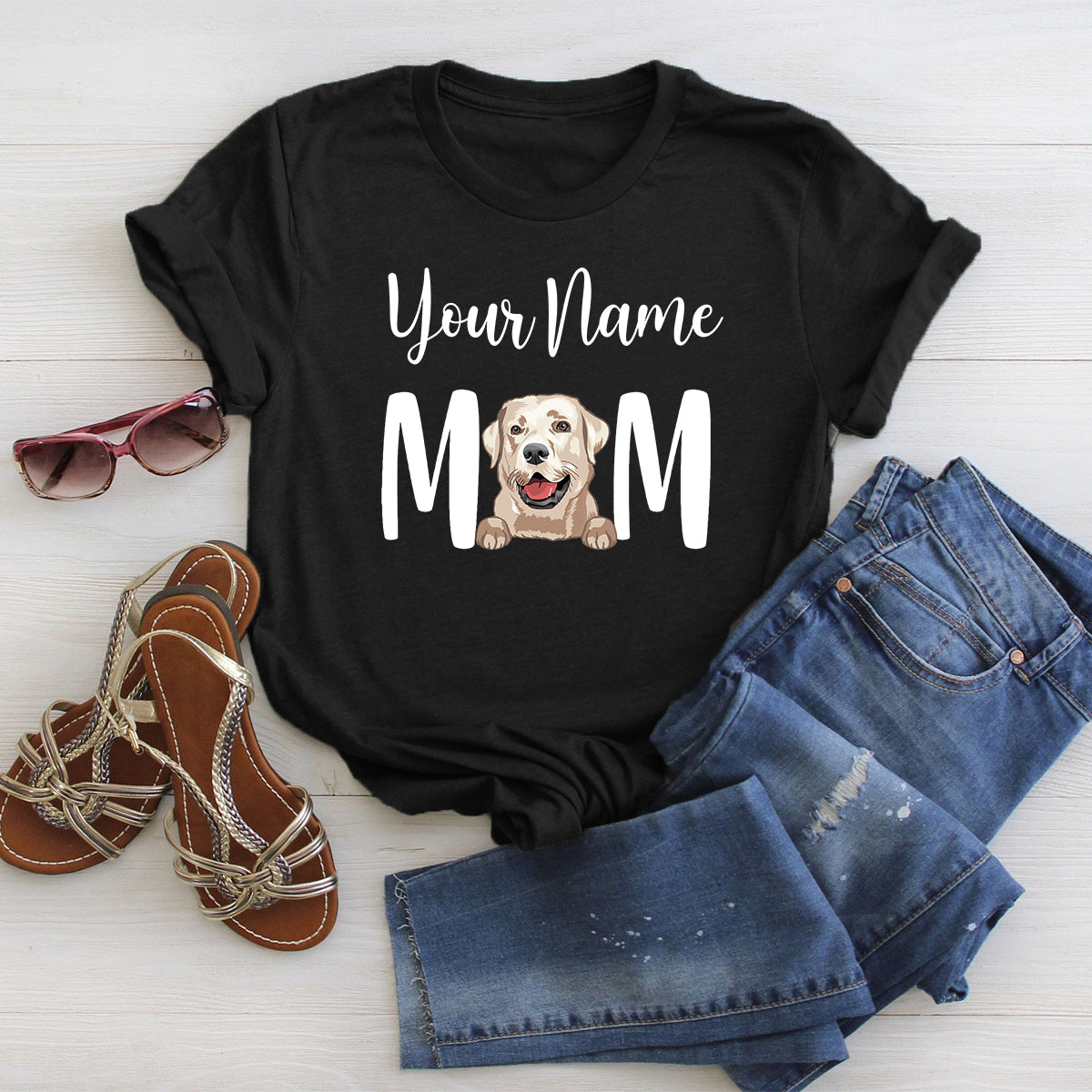89Customized Dog Mom & Dog Dad Personalized T-shirt
