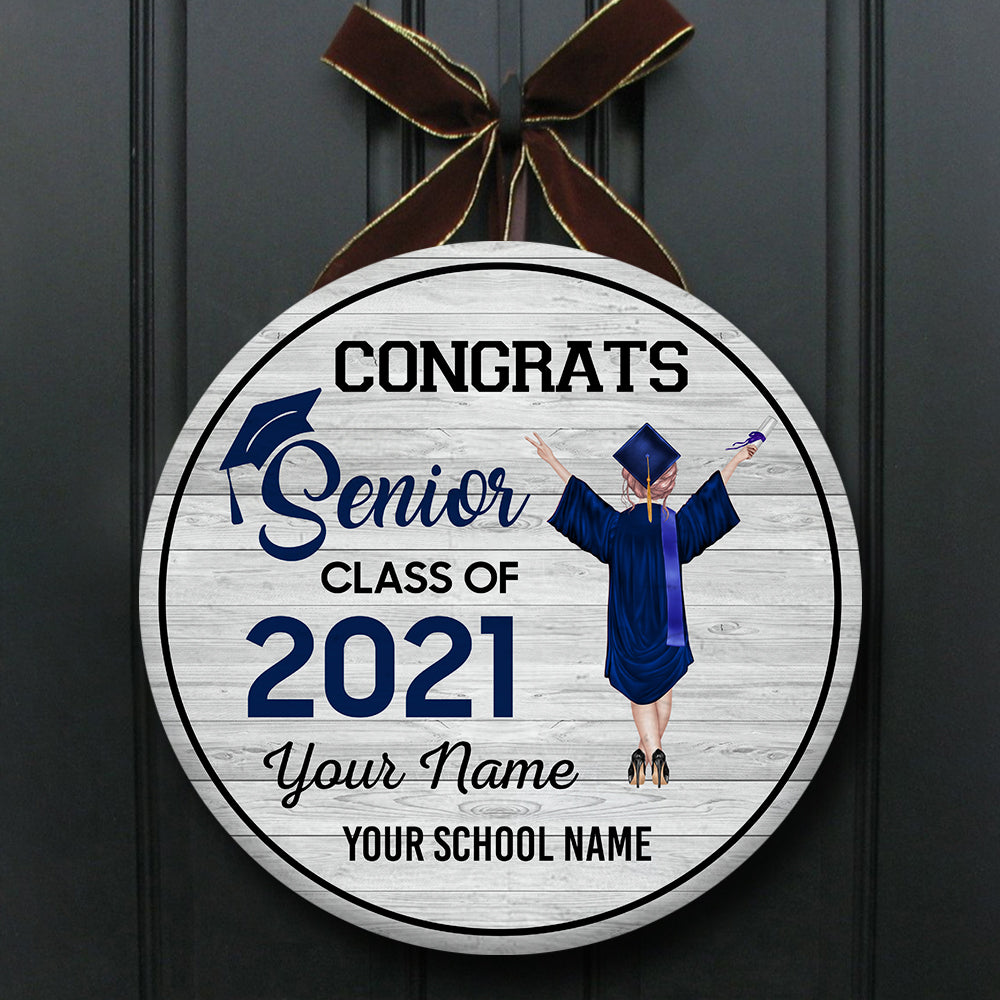 89Customized Personalized Wood Sign Senior Class Of 2021