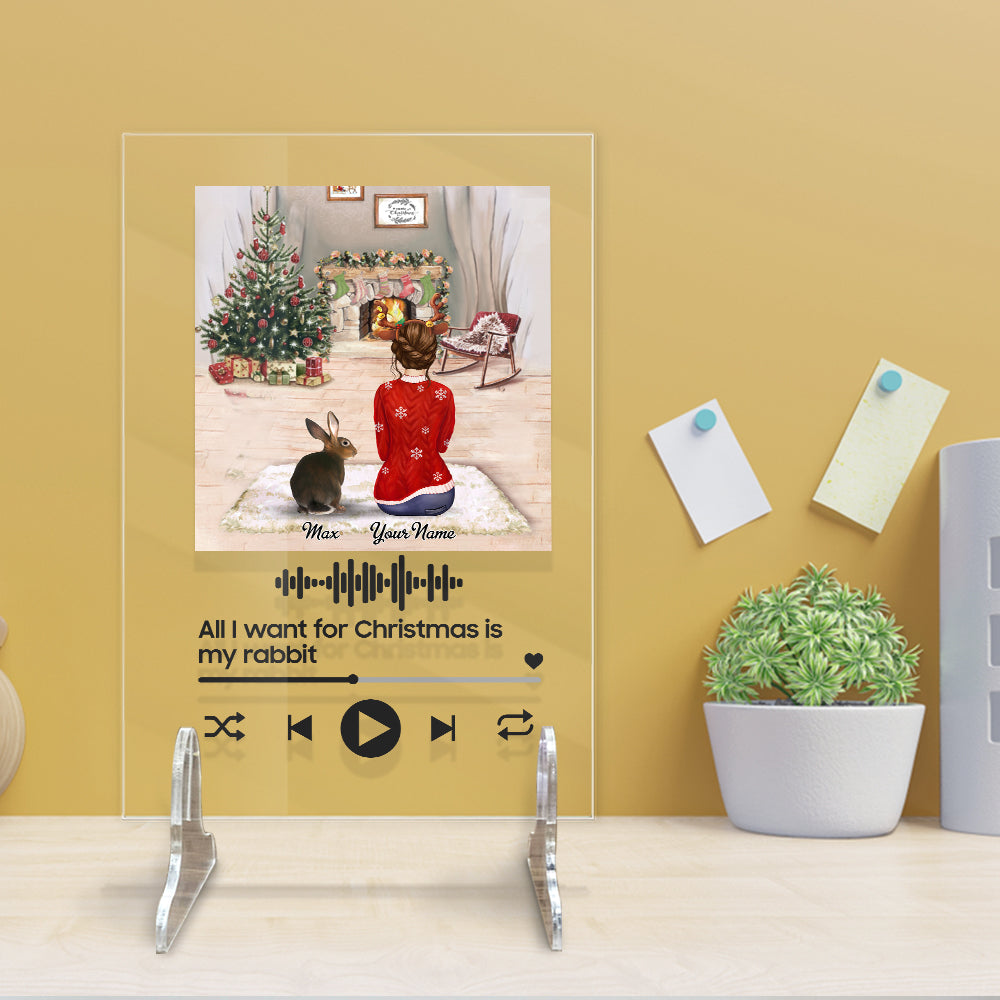 89Customized All I want for Christmas is my rabbits Rabbit Lovers Personalized Spotify Frame