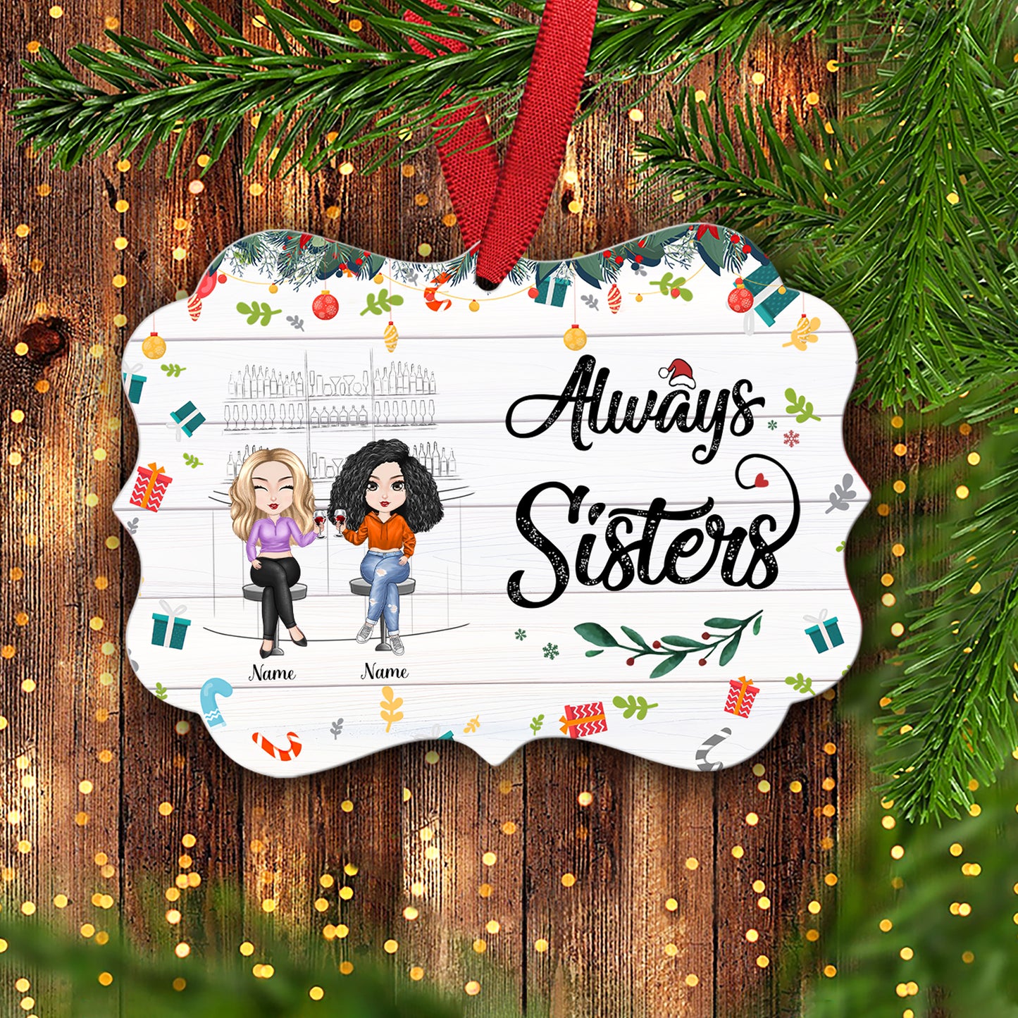 89Customized There Is No Greater Gifts Than Sisters Personalized One Sided Ornament