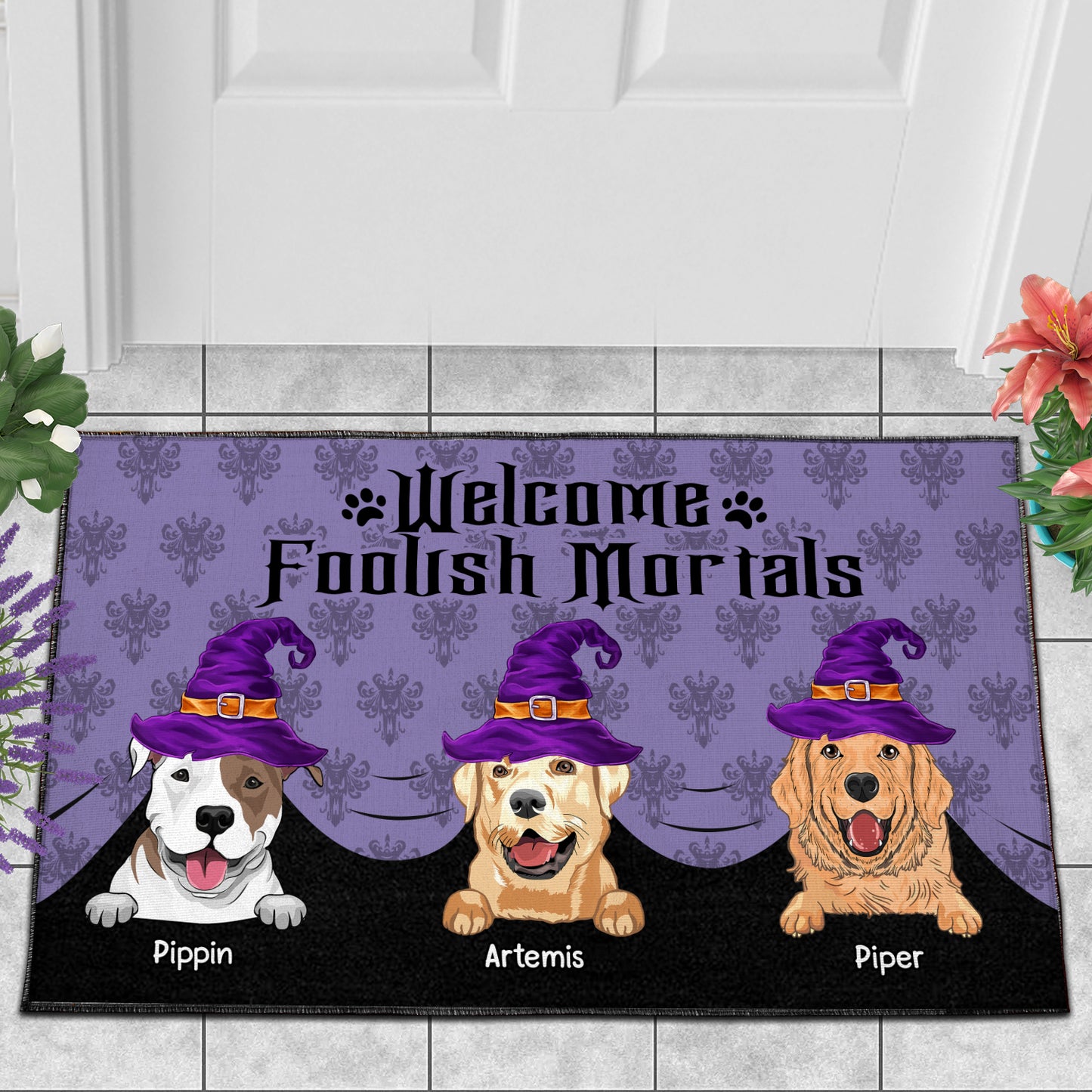 89Customized Welcome Foolish Mortals Personalized Doormat