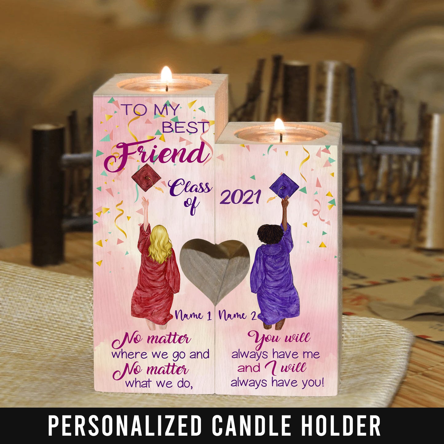 89Customized Candle Holder To My Best Friend Graduate