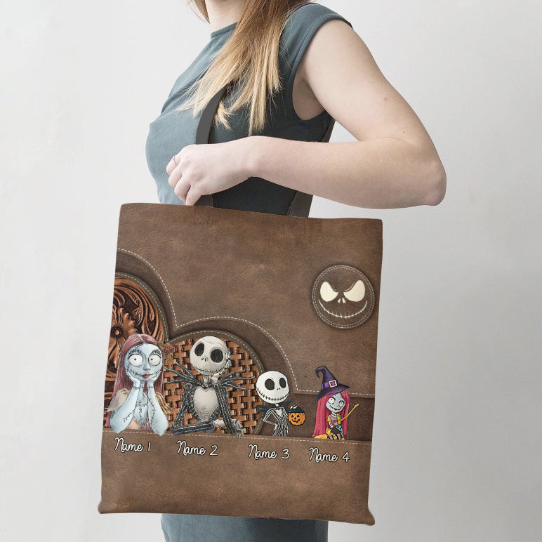 89Customized The nightmare family 3D personalized tote bag