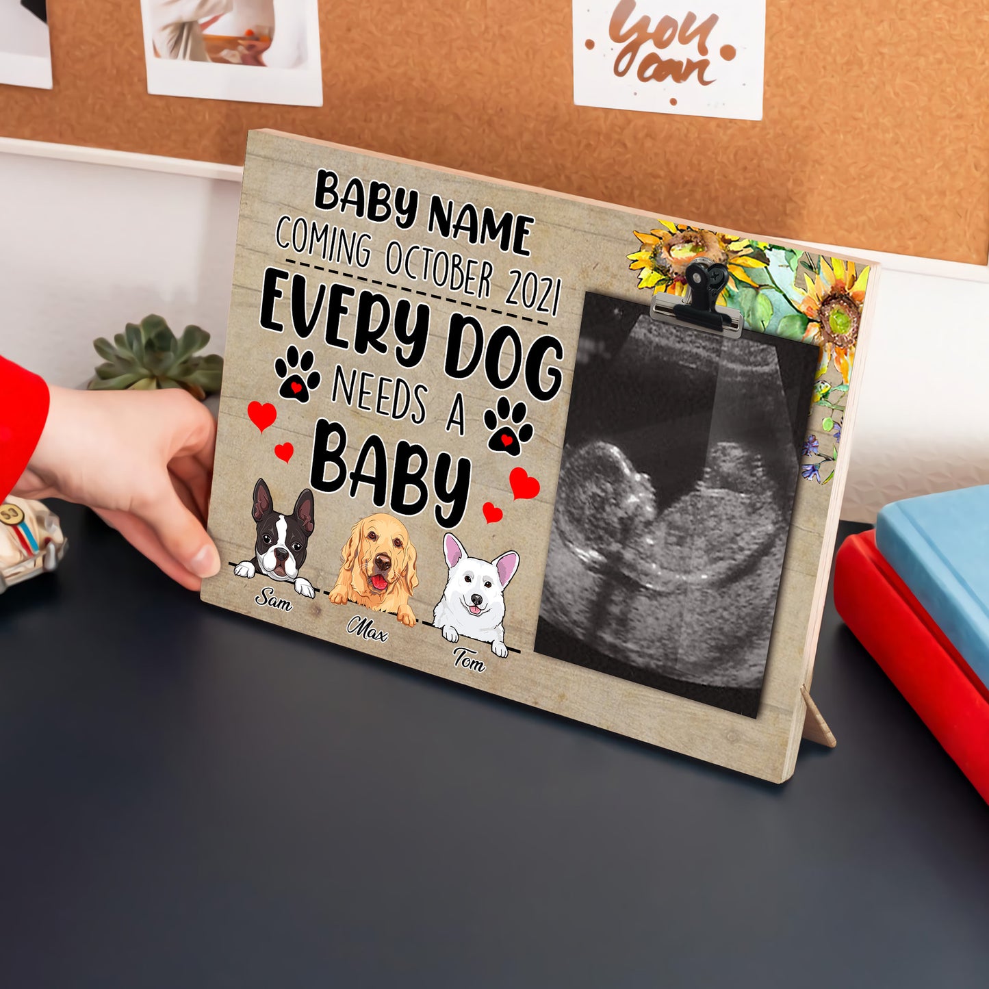 89Customized Every dog needs a baby personalized photo clip frame
