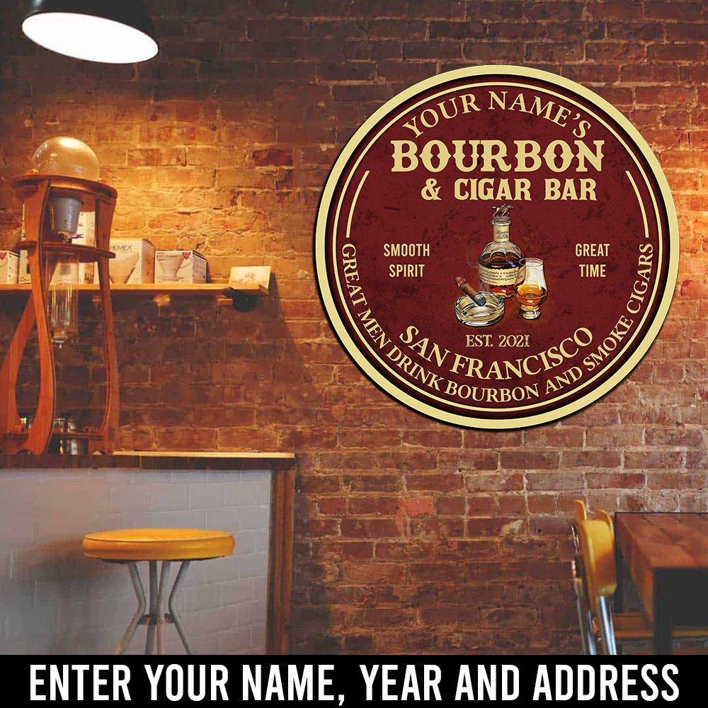 89Customized Bourbon and cigar personalized wood sign 3