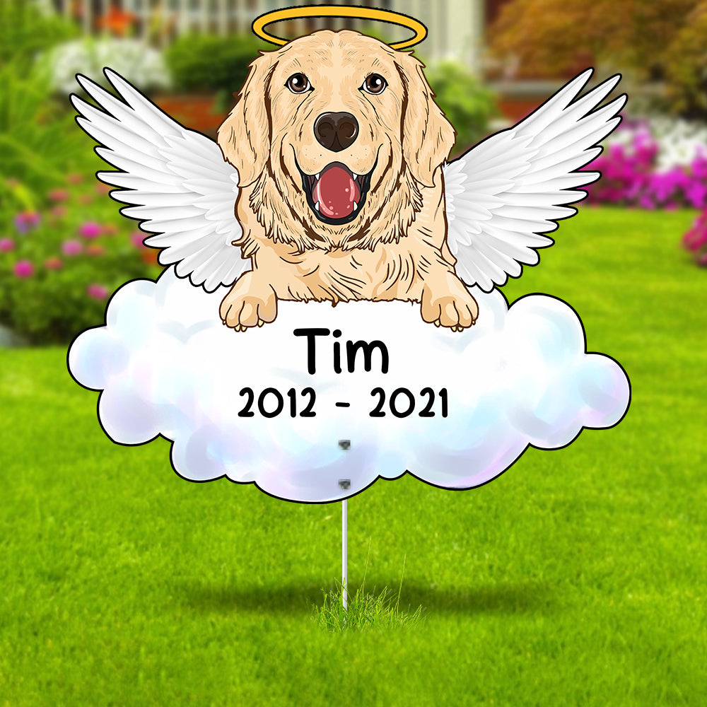 89Customized Dog Memorial Angel Dog on Cloud Metal Garden Art