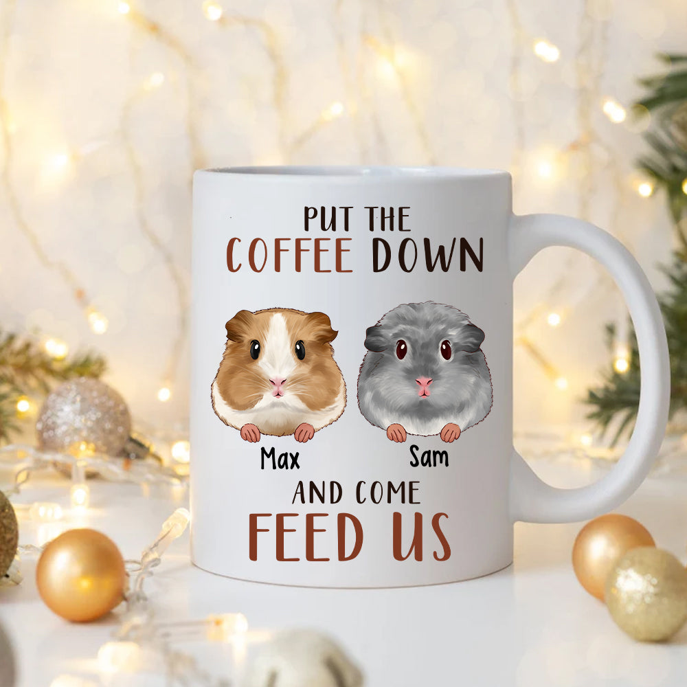 89Customized Put The Coffee Down And Come Feed Us Guinea Pig Lovers Personalized Mug