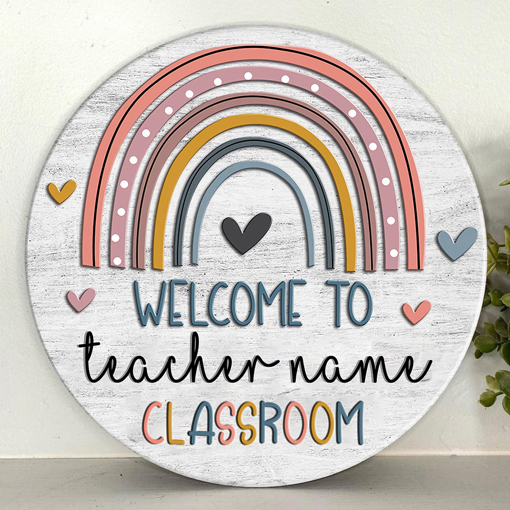 89Customized Welcome to teacher classroom personalized wood sign