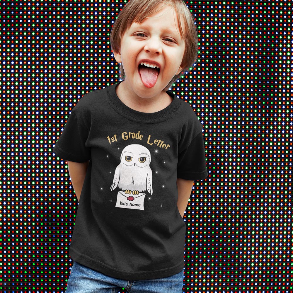 89Customized Back to school letter personalized youth t-shirt