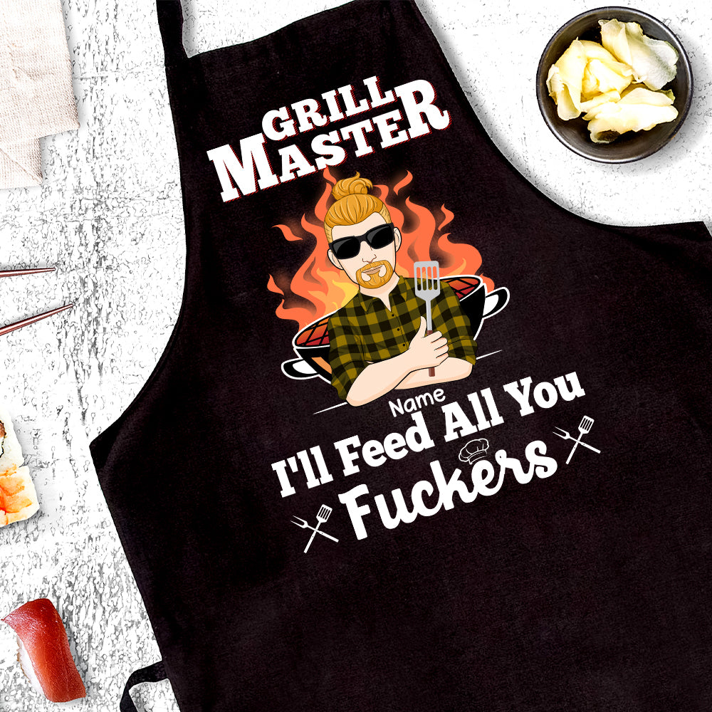 89Customized The Grill Master Personalized Apron