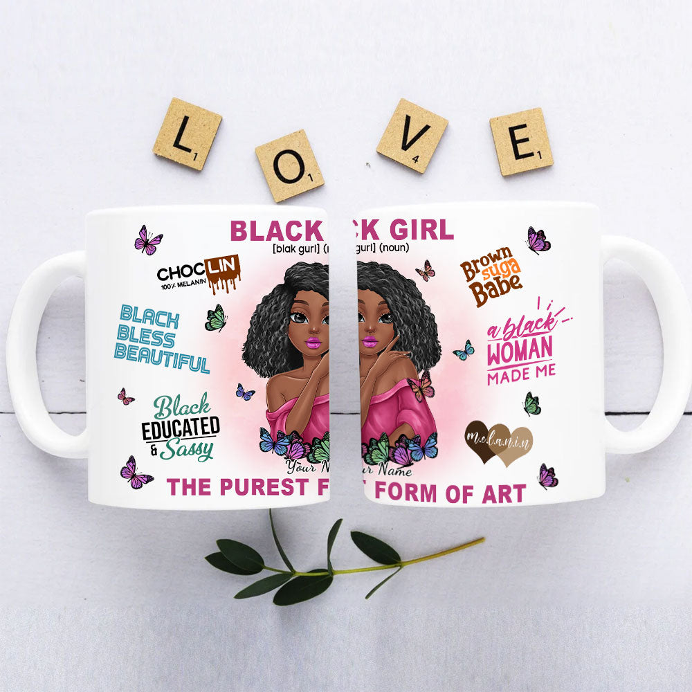 89Customized Black Girl Defined Personalized Mug