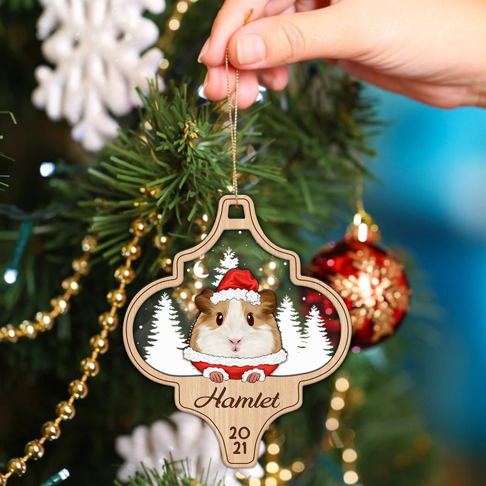 89Customized Christmas Guinea Pig Lovers Personalized 2 Layered Ornament