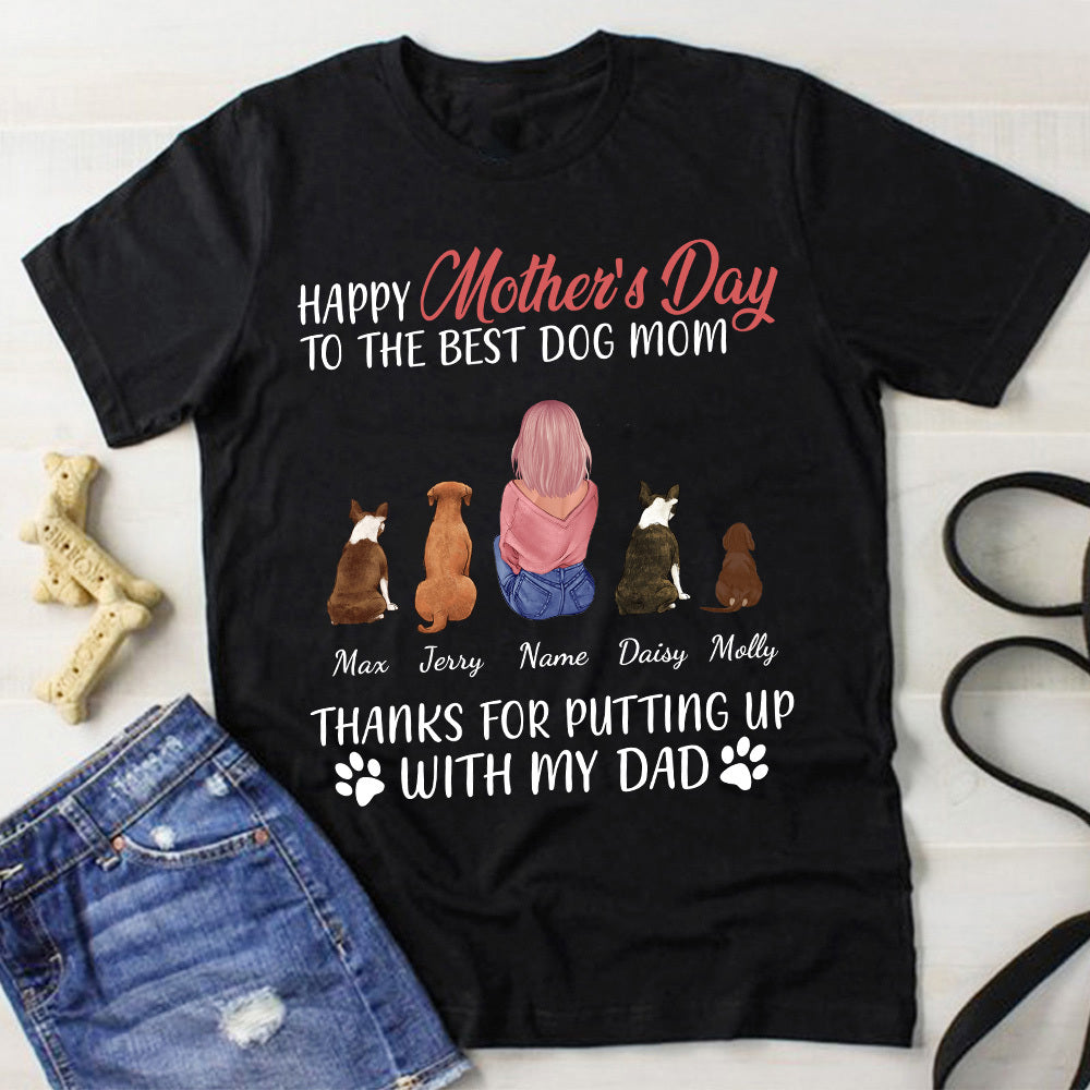89Customized Personalized 2D T-Shirt Family Happy Mother's Day Dog Mom