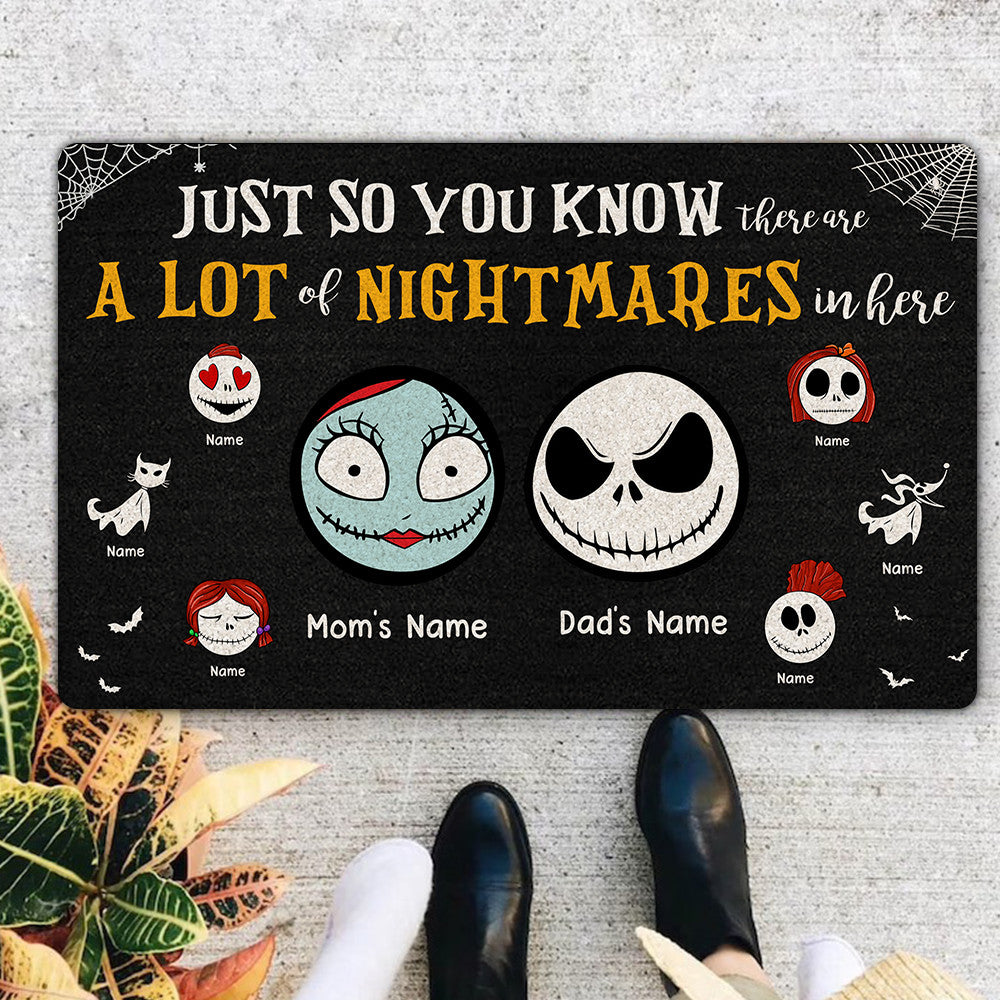 89Customized Just so you know there are a lot of nightmares in here personalized doormat