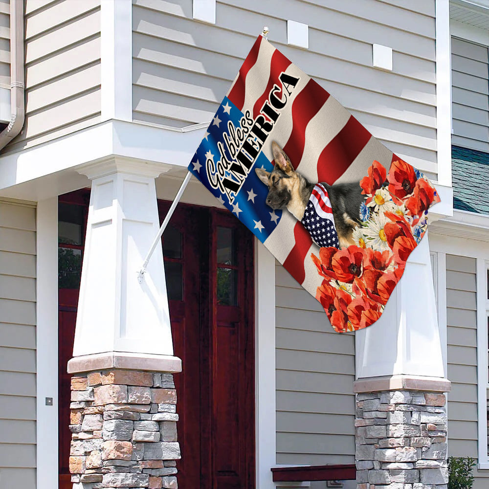 89Customized God Bless America 4th of July Proud Dog Customized Garden Flag