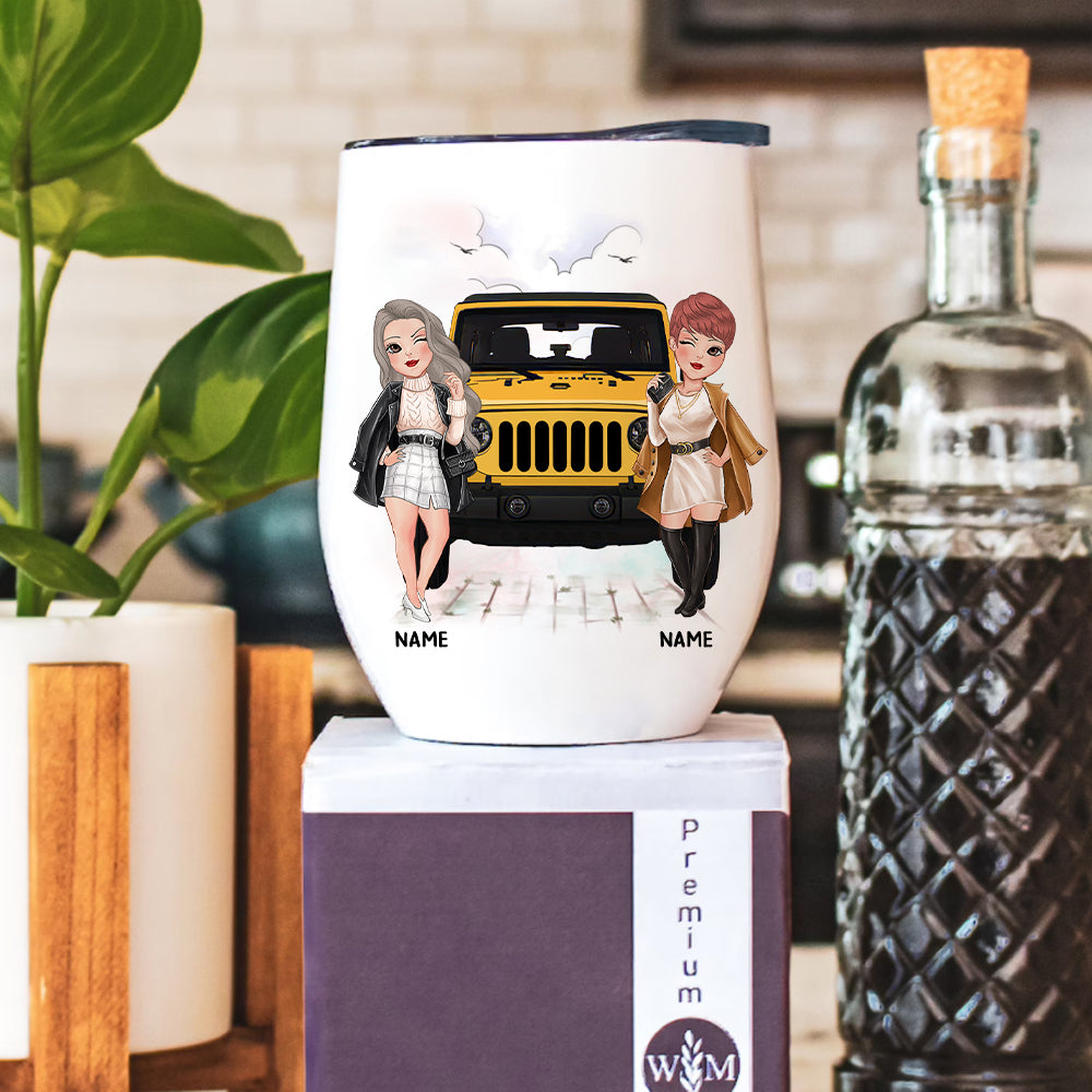 89Customized I hope we are friends until we die Jeep Bestie Customized Wine Tumbler