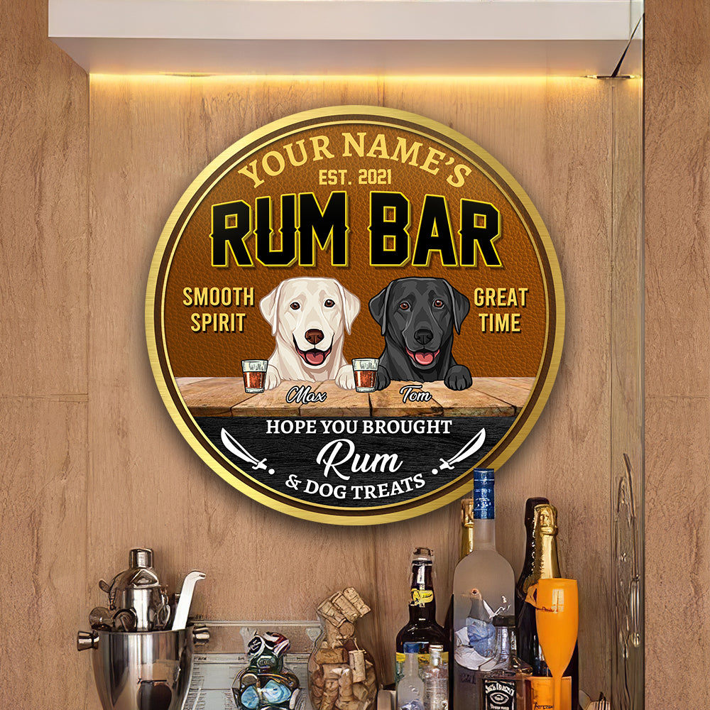89Customized Hope you brought Rum and dog treats Customized Wood Sign