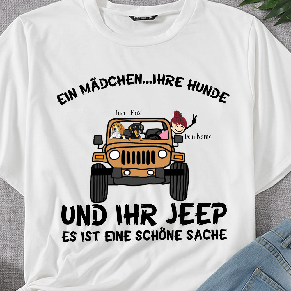 89CUSTOMIZED PERSONALIZED SHIRT JEEP GIRL DOG IT'S A BEAUTIFUL THING