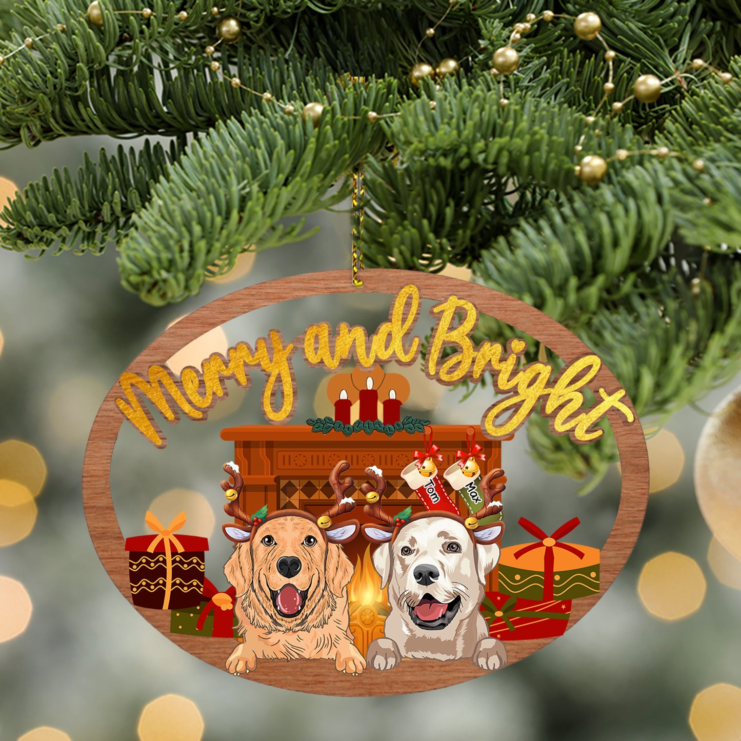 89Customized Merry and Bright - Personalized ornament
