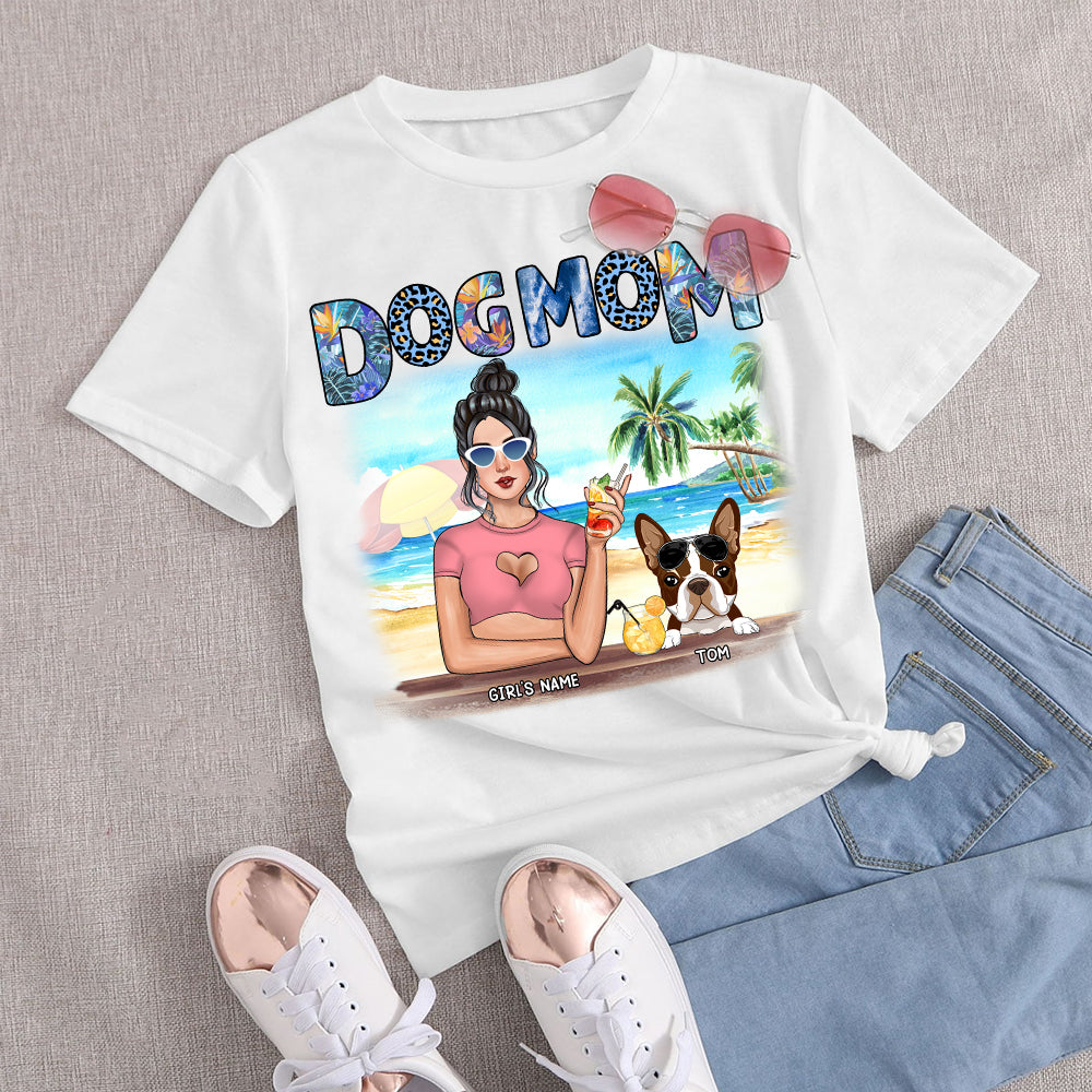 89Customized Dog mom Beach Girl Customized Shirt