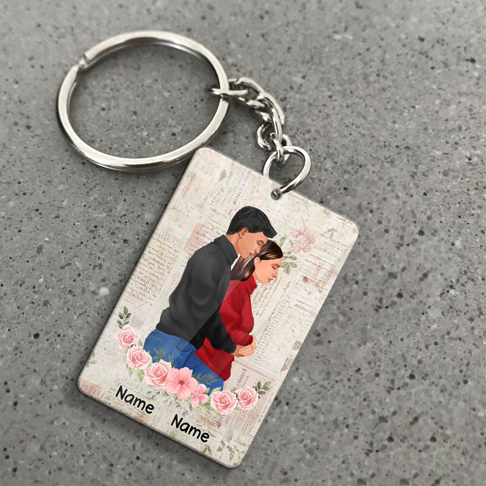89Customized Drive safe I need you here with me Valentine's Gift for Lovers Husband Wife Personalized Keychain