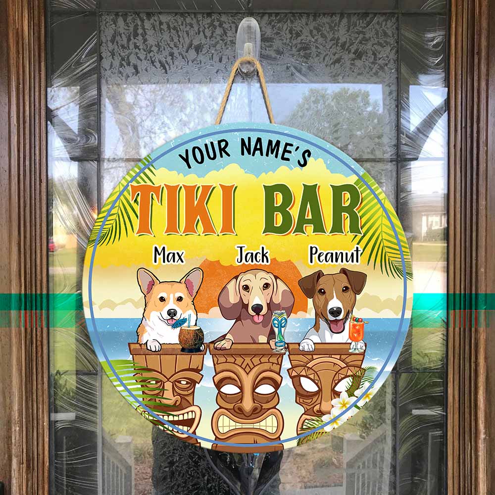 89Customized Tiki bar dog 2 Customized Wood Sign