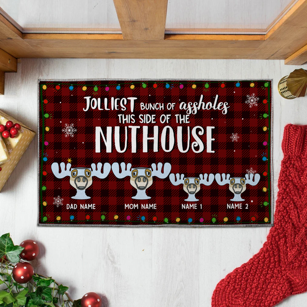 89Customized Jolliest bunch of @ssholes this side of the nuthouse personalized doormat