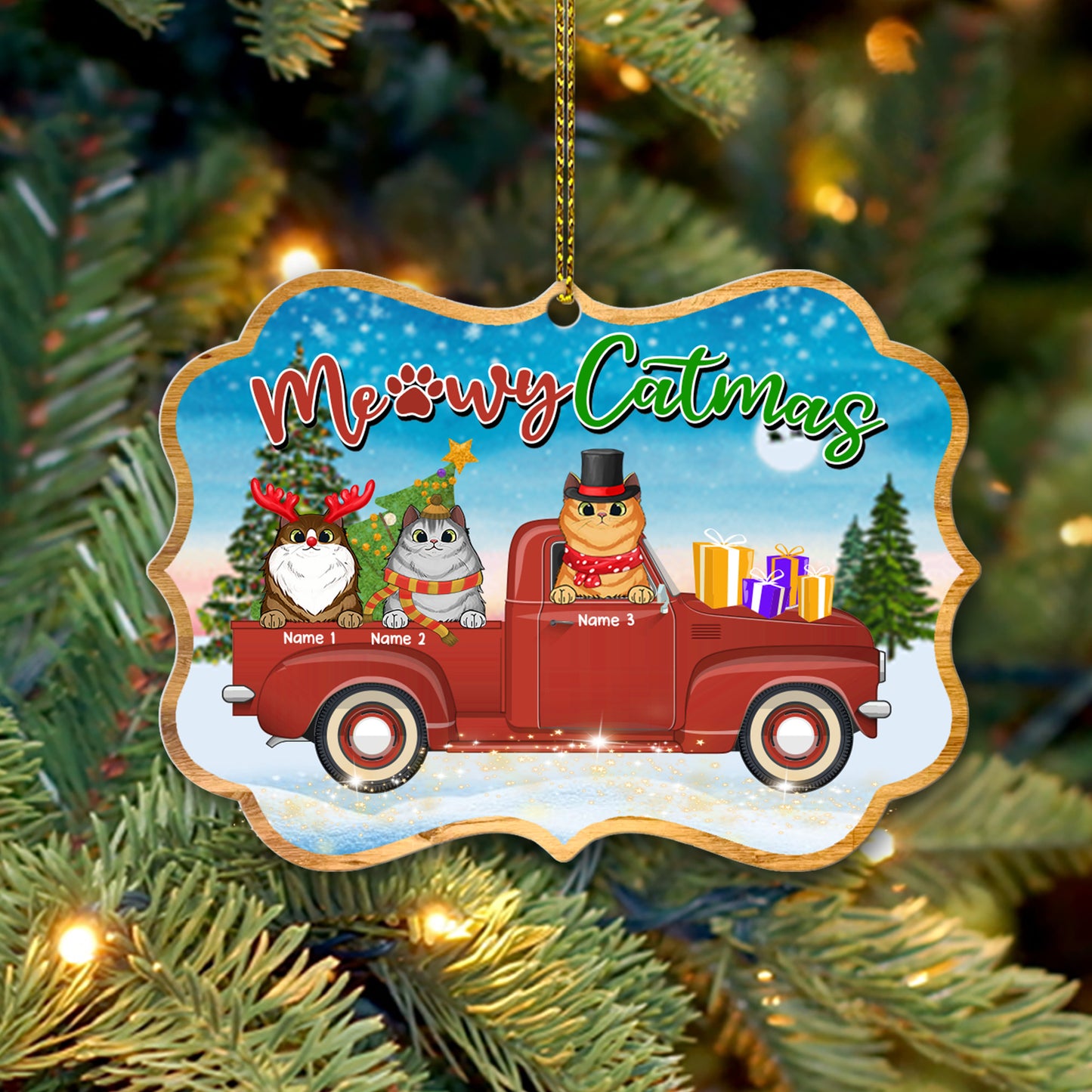 89 Customized Meowy Catmas-Personalized Ornament