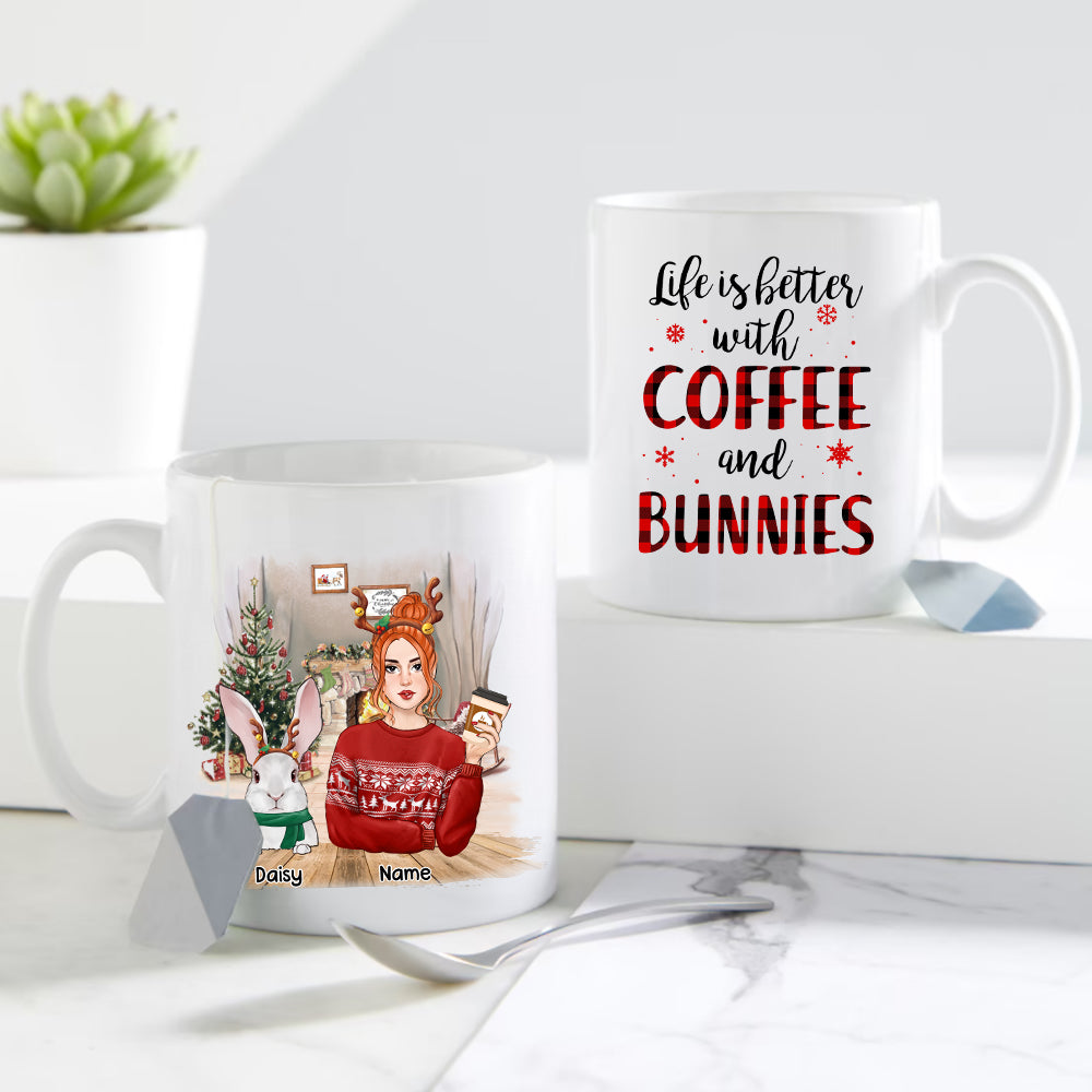89Customized Christmas Rabbit Lovers Personalized Mug