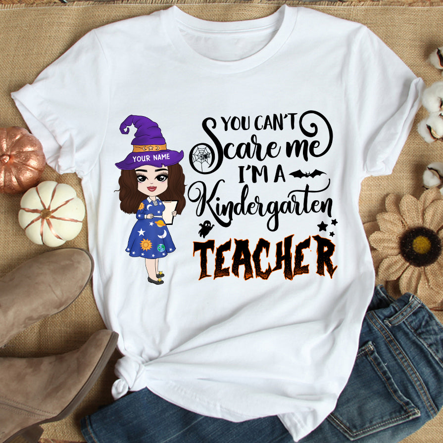 89customized You can't scare me I'm a teacher tshirt