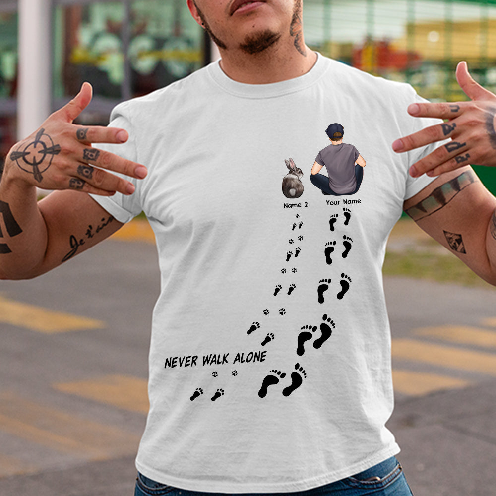 89Customized Never walk alone Rabbit Lovers Personalized Shirt