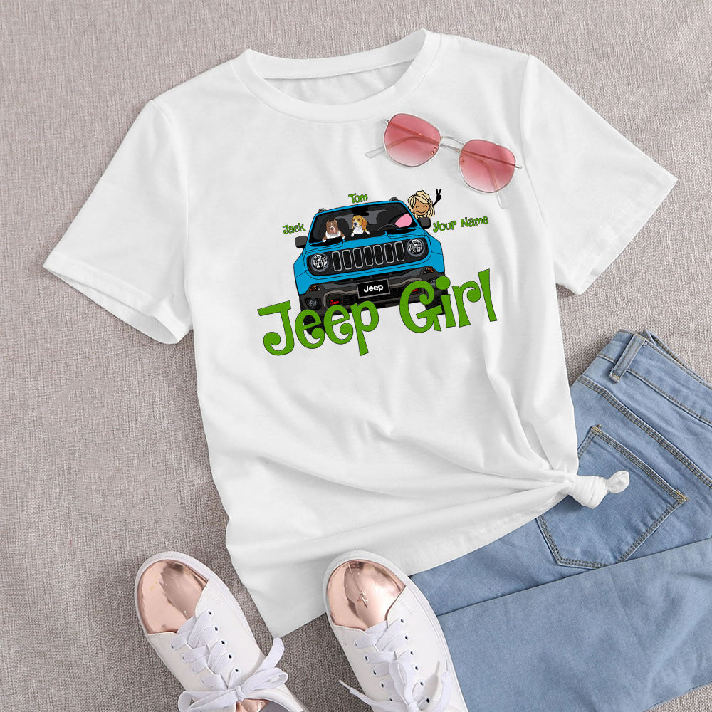 89Customized Jeep Renegade Girl Dogs/Cats Personalized Shirt