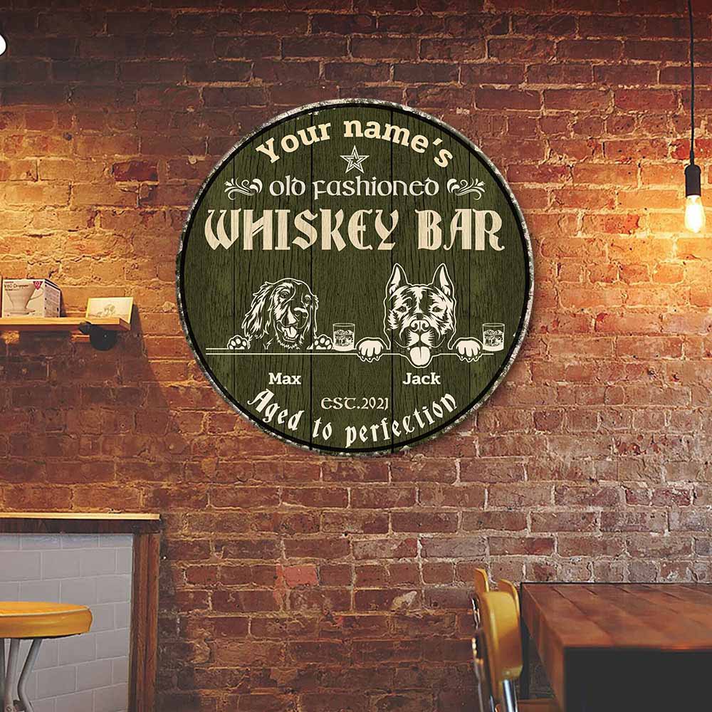 89Customized Irish Whiskey bar and Dog Customized Wood Sign