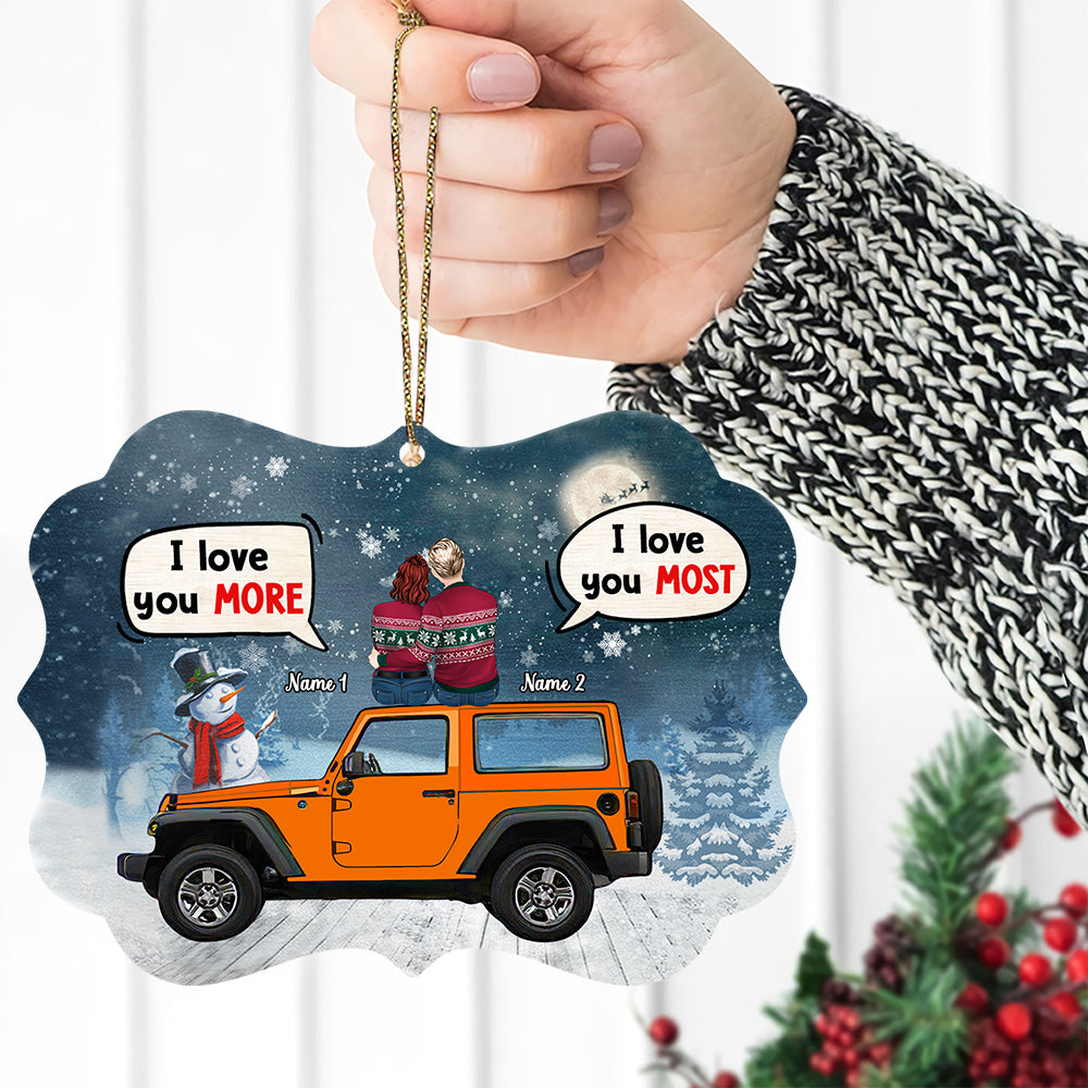 89Customized Jeep couple I love you most Customized Ornament