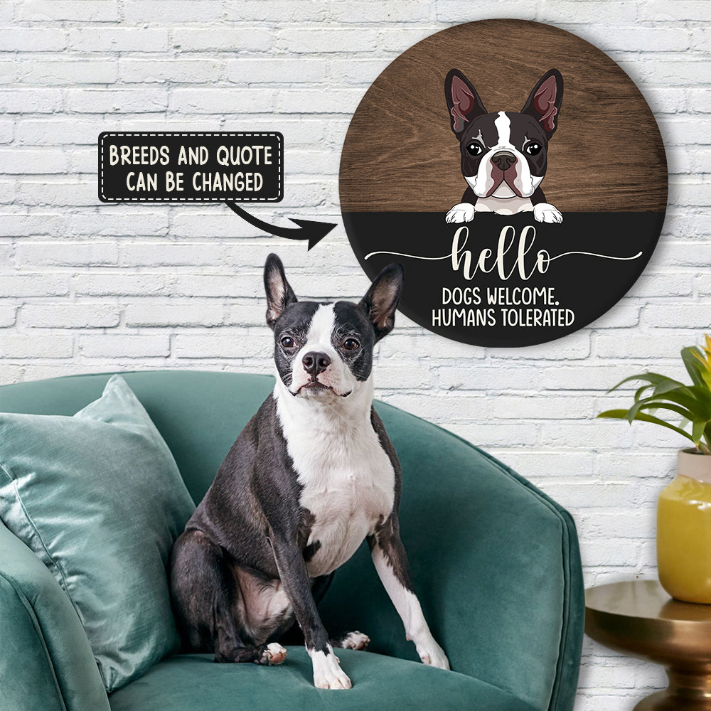 89Customized Welcome Personalized Wood Sign For Dog Lovers